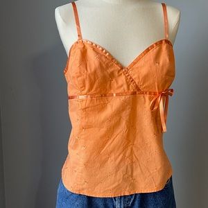 orange sherbert eyelit tank top